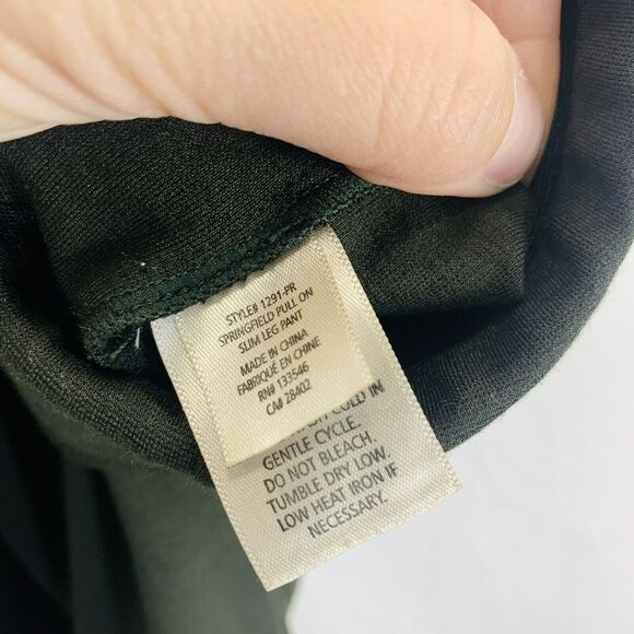 Ecru Springfield Pull On Slim Leg Pant Career Green Stretch Cropped Size XS - Picture 6 of 9